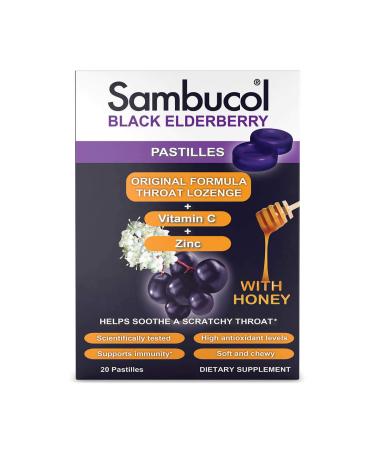 Sambucol Black Elderberry Pastilles with Honey 20 Pastilles