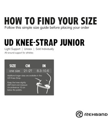 Rehband Patella Knee Strap for Children | Junior Patella Support Band | Pressure Pad for Runners Knee & Patella Tip Syndrome - Black One Size - Buy Online on GoSupps.com