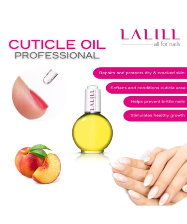 Lalill Nail Cuticle Oil 75ml - Peach Vegan Nail Care Oil for Healthy Nails & Skin - Spa Manicure Essential with Pipette - Buy Online on GoSupps.com