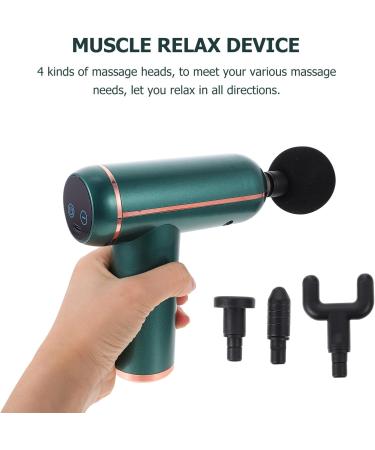 Fascia Massage Gun Set - Deep Tissue Percussion Muscle Massager for Fitness | Personal Body Massage Tool - 14x14x4.3cm Green - Buy Online on GoSupps.com