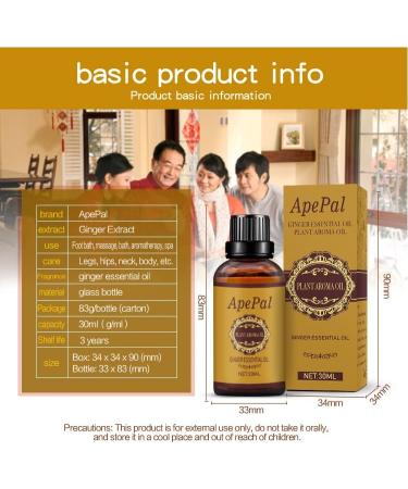ApePal Belly Drainage Ginger Oil 30ml - Soothe & Detoxify for Digestive Health - Buy Online on GoSupps.com