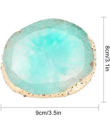 Buy Resin Nail Art Palette - Green Color Drawing Dish with Golden Edge for Gel Nail Art & Manicure Tools - Buy Online on GoSupps.com