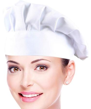 Unisex Elastic Chef's Hat for Kitchen & Restaurant - 1 Piece White Cooking Hat Perfect for Home & Hotel Use - Buy Online on GoSupps.com