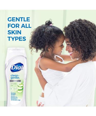 Dial Clean + Gentle Body Wash with Aloe Vera 16 Fl Oz (Pack of 6) - Hydrating and Soothing Formula - Buy Online on GoSupps.com