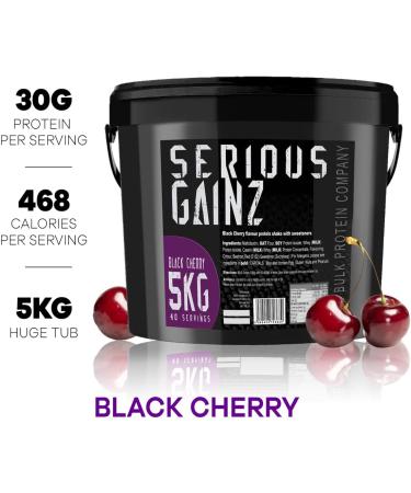 The Bulk Protein Company SERIOUS GAINZ Whey Protein Powder - Black Cherry 5kg - 30g Protein - Weight Gain Mass Gainer - Buy Online on GoSupps.com