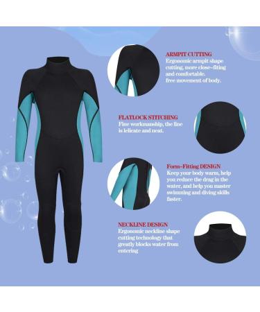Nataly Osmann Kids 3mm Neoprene Thermal Wetsuit - Blue, Size 12 | Full Sleeve Junior Wet Suit for Water Sports and Diving - Buy Online on GoSupps.com