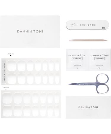 Danni & Toni Frosty Veil Half Hardened Gel Nail Foils - White Gradient UV Nail Design | Self-Adhesive 28 Stickers - Buy Online on GoSupps.com