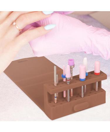 Nail Drill Bit Storage Waters Nail Drill Bit Organizer Organizer Nail Drill Bit Organizer 23 Holes Small Nail Tool Display Rack Brown - Buy Online on GoSupps.com