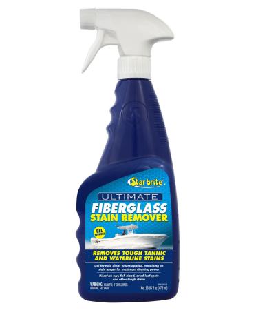 STAR BRITE Ultimate Fiberglass Stain Remover - Easy-to-Use Marine Grade Solution to Eliminate Tough Rust Leaf & Waterline Stains for Boats and More - Maximum Cleaning Power Gel Spray 16 Oz Gel Spray