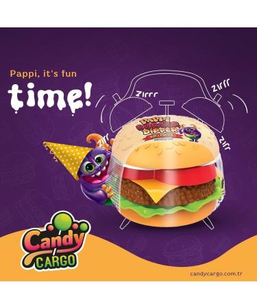 Pappi Burger Dipper Fruit Flavored Candy/Lollipop&Powder/Toys&Candy/Dip&Puzzle (12pcs x 20g) By Mazovia Brands - Buy Online on GoSupps.com