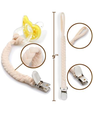 Pacifier Clips for Boys and Girls - Hand-Made Braided Leash for Teething Toy or Soothie (4 Pack, Color E) - Buy Online on GoSupps.com