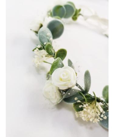 Dlynmoo Boho Flower Crown Green Leaf Bridal Headpiece | Adjustable Photo Prop TG02066 - Buy Online on GoSupps.com
