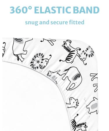 Babysland Changing Pad Cover 2 Pack - Soft Cotton Neutral Baby Table Cover with Animals and Zebra Stripes - Buy Online on GoSupps.com