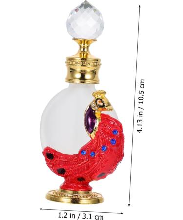 Didiseaon 1pc Peacock Essential Oil Bottle Cosmetic Travel Containers Gold Decor Travel Dispenser Rhinestone Decor Egyptian Decor Retro Decor Perfume Bottle Red Glass Ornaments - Buy Online on GoSupps.com