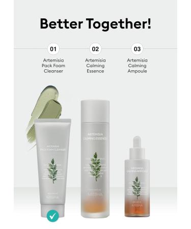 MISSHA Artemisia Pack Foam Cleanser 5.07 Fl oz/ 150ml 2-in-1 Korean Facial Cleanser & Clay Mask with Double-Fermented Mugwort Extract Soothes Sensitive Skin - Buy Online on GoSupps.com