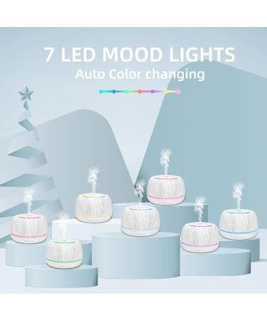 TAIGUCAT 300ML Wood Grain Aromatherapy Diffuser - 8 Hours Air Humidifier with Remote Control and 7 Colors LED Light - USB-C Power - Ideal for Room & Office - White Wood Grain - Buy Online on GoSupps.com