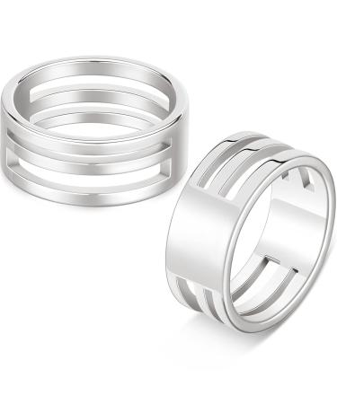2 Pieces Jump Ring Opening Tools Opening Closing Rings Tool Stainless Steel Jump Ring Opener Circle Jump Ring Tool for Jewelry Makers Craft Projects Supplies (Silver)