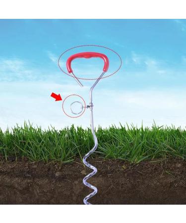 Wolike Dog Tie Out Cable and Stake Dog Wire Traction Rope Heavy Duty Stake-Out Dog Spike Spiral Pet Fixed Pile Outdoor Grass Dog Towing Rope (16FT/5M Red) 16FT/5M Red - Buy Online on GoSupps.com
