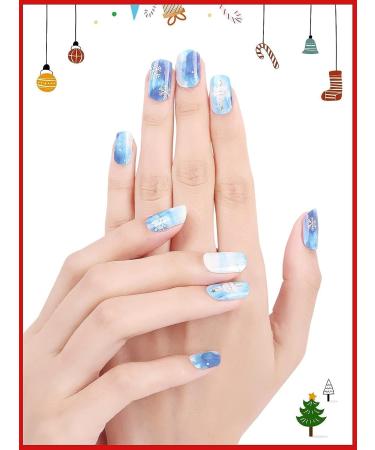 EBANKU Christmas Glitter Gel Nail Strips | Long Lasting Waterproof Nail Wraps | Full Nail Stickers with Nail File & Wipes | UV/LED Lamp Required (SDTRK12) - Buy Online on GoSupps.com