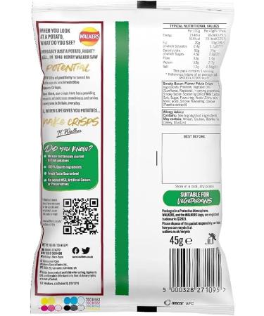 Walkers Smoky Bacon 45g Grab Bag (Case Of 32) - Buy Online on GoSupps.com