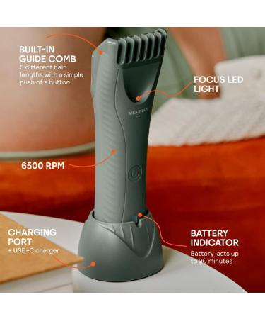 Meridian Trimmer Plus: Electric Body & Pubic Hair Trimmer - Waterproof, Cordless, Pain-Free Hair Removal - for Men & Women - Buy Online on GoSupps.com