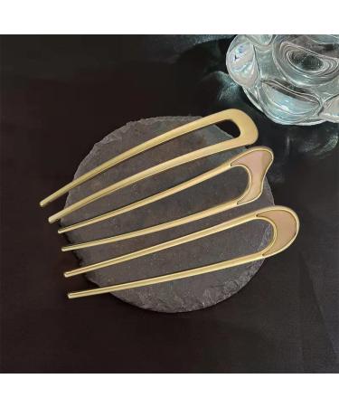 3 Pack U-Shaped French Hair Pins | Gold Hair Sticks for Women | Chignon Bun Hair Accessories - Buy Online on GoSupps.com