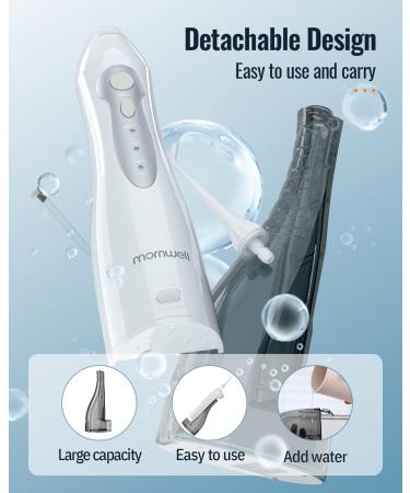 Mornwell Portable Water Flosser - IPX7 Waterproof, 3 Modes, 4 Jet Tips, USB Rechargeable - FDA Approved Dental Oral Irrigator for Deep Cleaning and Teeth Whitening - Travel Friendly - Buy Online on GoSupps.com