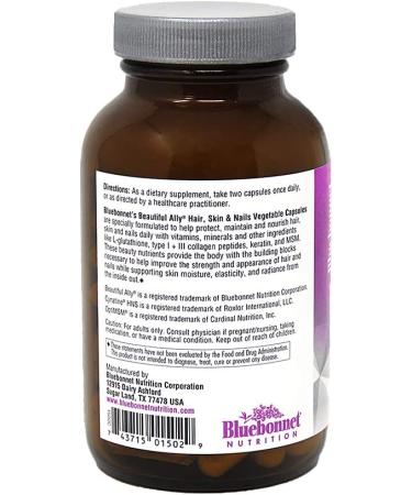 Bluebonnet Nutrition Beautiful Ally Hair Skin & Nails - 90 Vegetable Capsules for Healthy Beauty - Buy Online on GoSupps.com