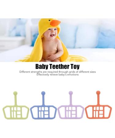 Alomejor Silicone Baby Bite Ring Toys - 4 Pack Infant Teething Relief & Soothing Rings - Buy Online on GoSupps.com