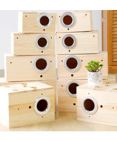 Pine Wood Parakeet Nest Box for Lovebirds, Cockatiel, Parrotlets - Budgie Breeding and Mating House - Buy Online on GoSupps.com