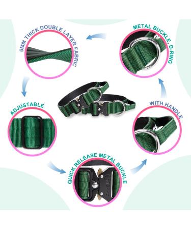 Tspro Premium Adjustable Dog Collar with Handle - Heavy-Duty Metal Buckle for Small to Extra Large Dogs (Size M 37-46cm) - Silver - Buy Online on GoSupps.com