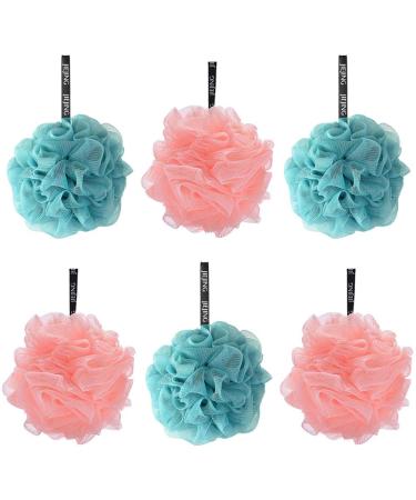 Shower sponge nalcy 6 pieces shower sponge body luffa shower sponge puff luffah mesh brush shower ball mesh bath and shower sponge for women men peeling skin clean soothe skin
