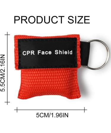 PHCOZY 5 Pcs CPR Mask Keychain Set | Check Valve & Breathing Scarf | MojiDecor Red Breathing Barrier for Safety & First Aid - Buy Online on GoSupps.com