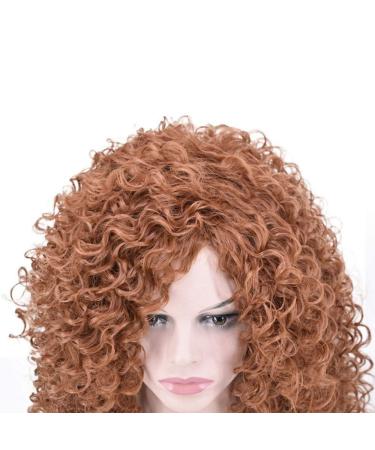 BGHJUE African Curly Hair Brown Shoulder Curls Wig - Heat Resistant Middle Part for Women - Buy Online on GoSupps.com