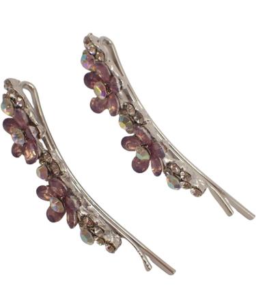 Topkids Accessories Beautiful Bejewelled Womens Hair Grips Perfect for Events Prom Bride or Flower Girl Womens Hair Clip Bobby Pins Kirby Grip Accessory (Beaded Resin Flowers Lilac) - Buy Online on GoSupps.com