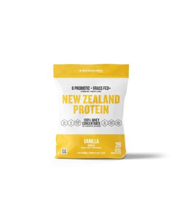 Schinoussa New Zealand Probiotic Vanilla Whey Concentrate Protein Powder 910g 26 Servings | BCAA Muscle Recovery & Digestive Support