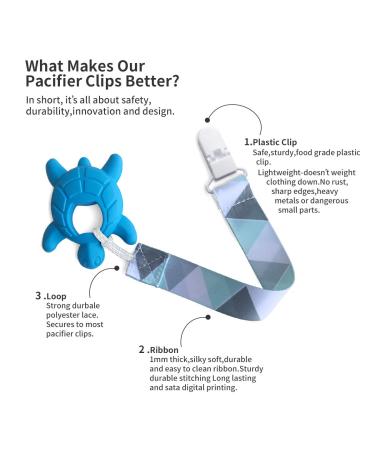 PandaEar Baby Pacifier Clips 4 Pack - Universal Holder Leash for Boys and Girls - Teething Toys Teethers (Neutral) - Buy Online on GoSupps.com