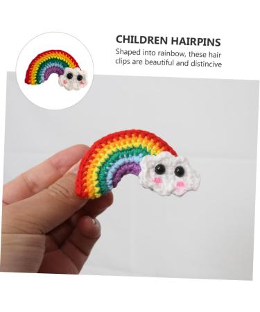 FRCOLOR 3 Pairs Rainbow Barrettes Braiding Hair Accessories Girl Hair Clips Hair Clips for Kids Cotton Rainbow Pendant Snap Side Clamp Rainbow Earring Ornaments Girl Hair Decor The Clouds - Buy Online on GoSupps.com