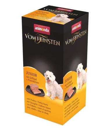 Animonda of the finest dog food junior wet food for dogs in growth with poultry + turkey hearts 6 x 150 g with poultry + turkey hearts 1 piece (6 -pack)