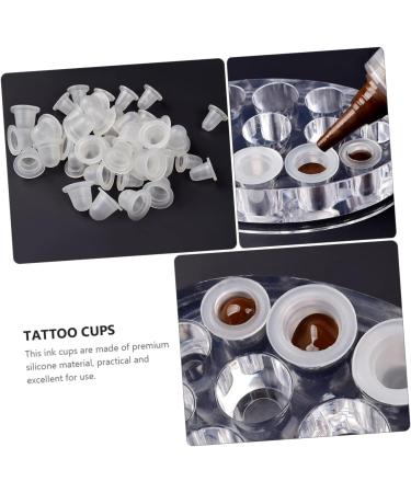 200pi ces Couvertures De Pigment Silicone Pour Et Maquillage Caps Semi-cups R utilisables Pour Salons De Beaut Et Extensions De 1.5x1.3x1.3cm blanc - Buy Online on GoSupps.com
