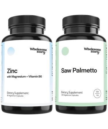 3-in-1 Zinc Picolinate Magnesium Glycinate Supplements with Vitamin B6 + Saw Palmetto for Women | Reproductive & Fertility Health Hormone Balance Immune Support | 30 & 100 Day Supply