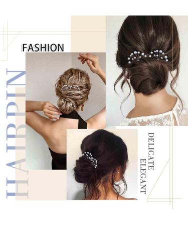 Cimenexe Bohemian Pearl Wedding Hair Pins Barrette Pearl Bead Hairpins Bride Bridesmaid Hairpin Clip Silver U Shape Headwear Bridal Decorative Hair Accessories Jewelry for Women and Girls Birthday - Buy Online on GoSupps.com