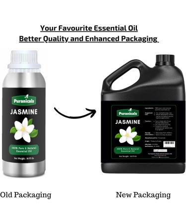 Jasmine Essential Oil 16 Ounces by Puranicals | 100% Pure & Natural | Undiluted Premium Quality | Therapeutic Grade Aromatherapy Oil - Buy Online on GoSupps.com