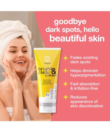 TOUCH Skin Lightening Cream for Dark Spots - Azelaic Acid Hyperpigmentation with Kojic Acid, Tranexamic Acid, Niacinamide - Age Spot, Sun Spot, Melasma Remover - Buy Online on GoSupps.com