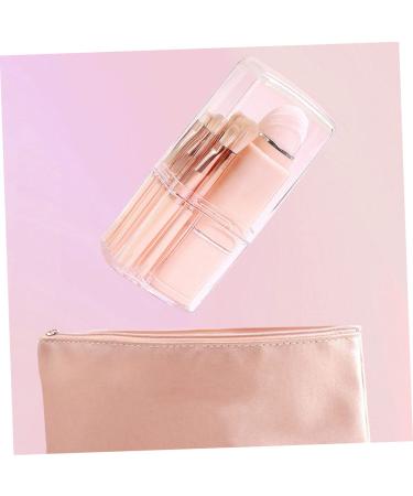 Mipcase 2 Sets 8-in-1 Makeup Brush Set with Mirror | Portable Dual-Ended Cosmetic Tool for Eye Shadow & Lipstick - Pink Travel Makeup Essentials - Buy Online on GoSupps.com