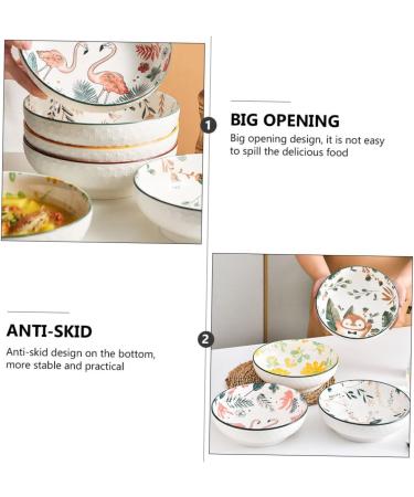 Zerodeko Ceramic Soup Bowl Animals for Kids Asian Decor Ramen Bowls Snack Serving Bowl Baby Food Noodle Bowl 23X23X7.3CM Assorted Color - Buy Online on GoSupps.com