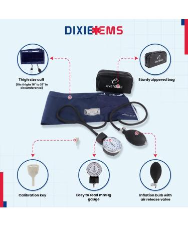 Dixie EMS Thigh Size Blood Pressure Cuff - Aneroid Sphygmomanometer - Buy Online on GoSupps.com