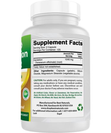 Best Naturals Dandelion Root 520 mg 250 Capsules (Pack of 2) - Buy Online on GoSupps.com