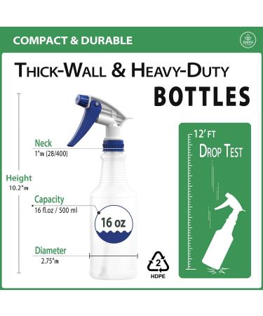 Bar5F 16 oz Plastic Spray Bottles - Leak Proof, Value Pack of 2 for Chemical and Cleaning Solutions - Adjustable Head Sprayer, Fine to Stream - Buy Online on GoSupps.com