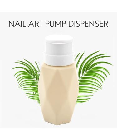 RIYAN Beige Rhombus Nail Art Pump Dispenser Empty 200ML Bottle Acrylic Gel Polish Remover Cleaner Liquid Container Storage Manicure Tool - Buy Online on GoSupps.com